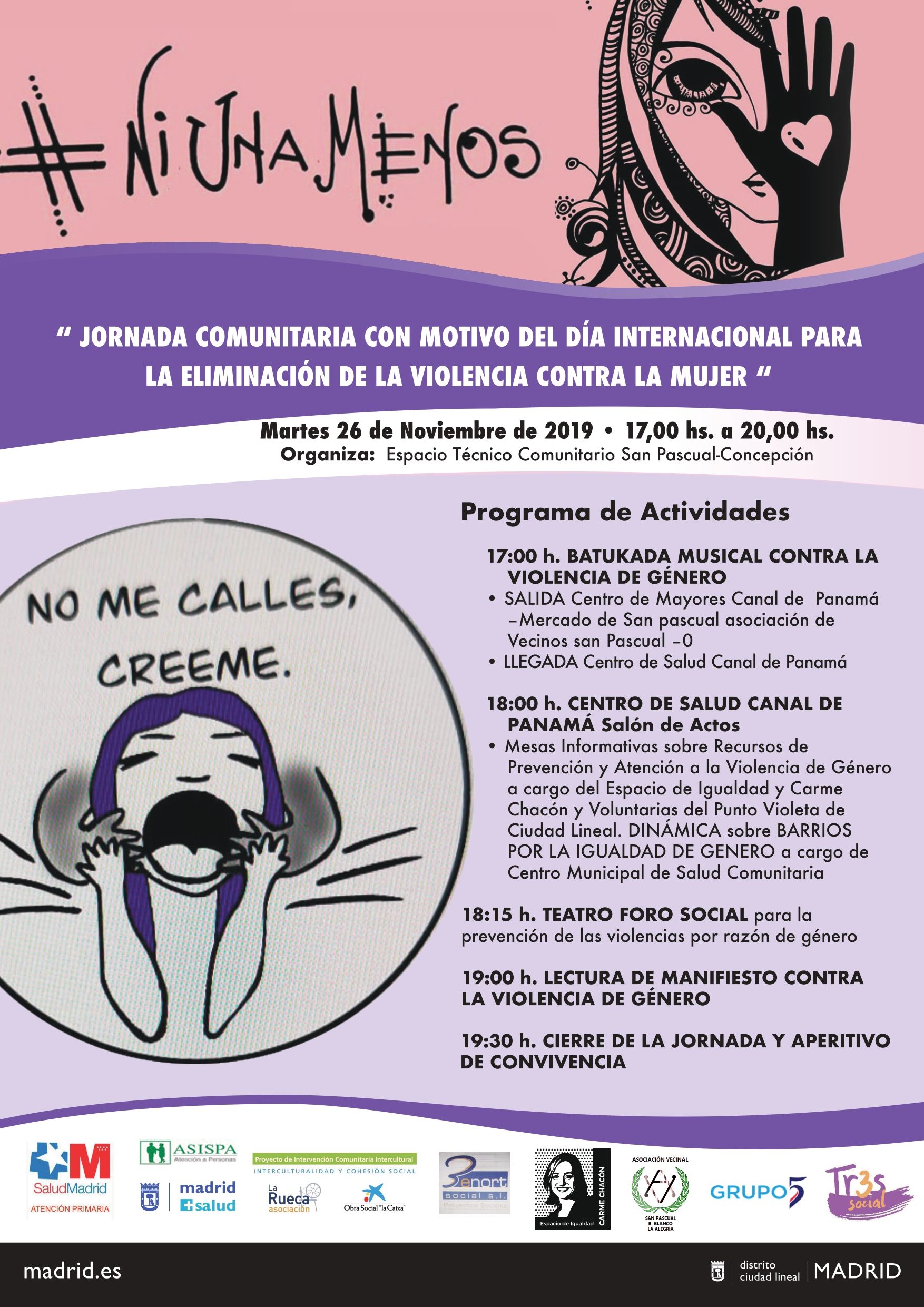 Jornada comunitaria con motivo del Día internacional para la eliminación de la violencia contra la mujer