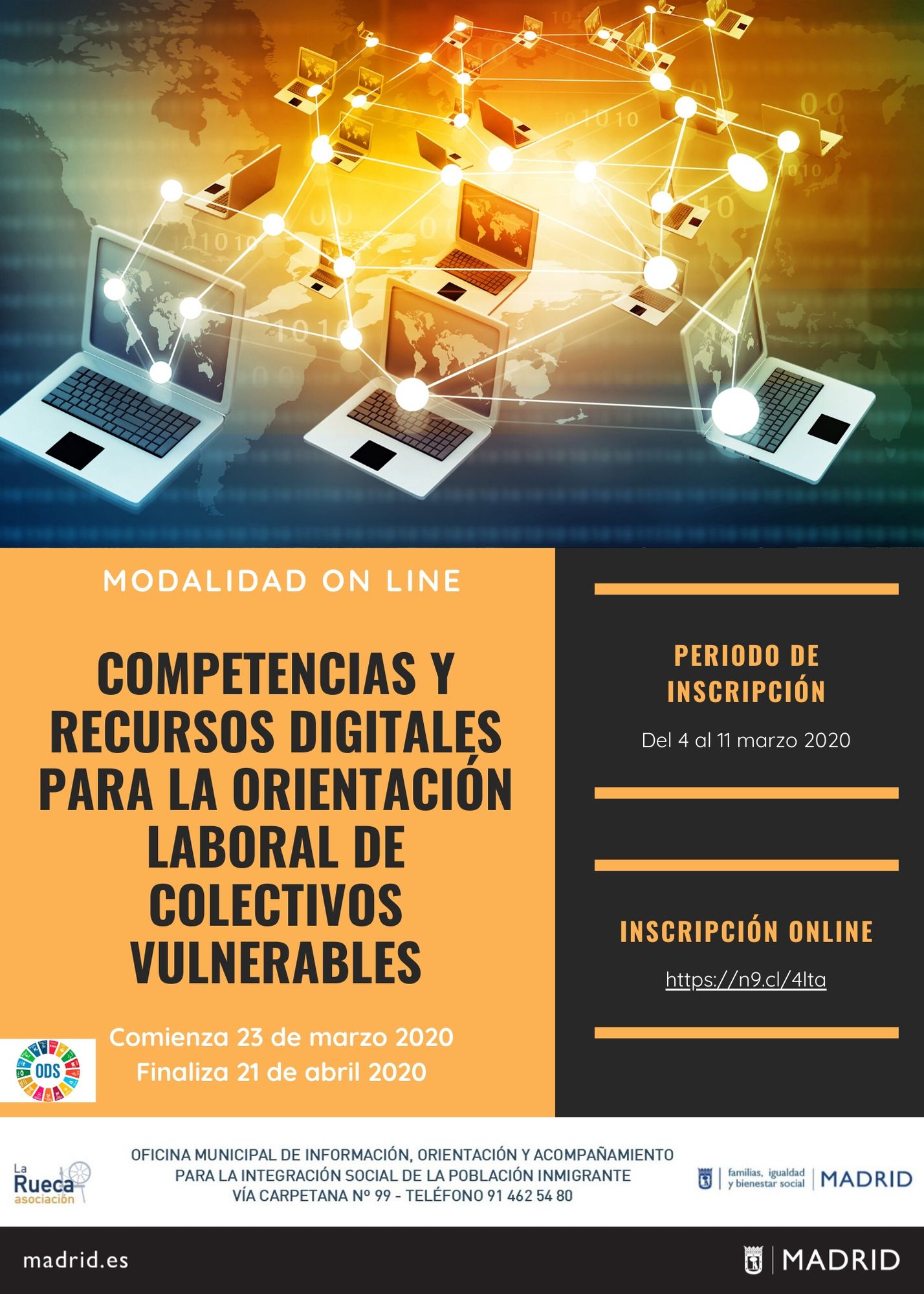 NUEVO CURSO ONLINE: “COMPETENCIAS Y RECURSOS DIGITALES PARA LA ORIENTACIÓN LABORAL DE COLECTIVOS VULNERABLES”