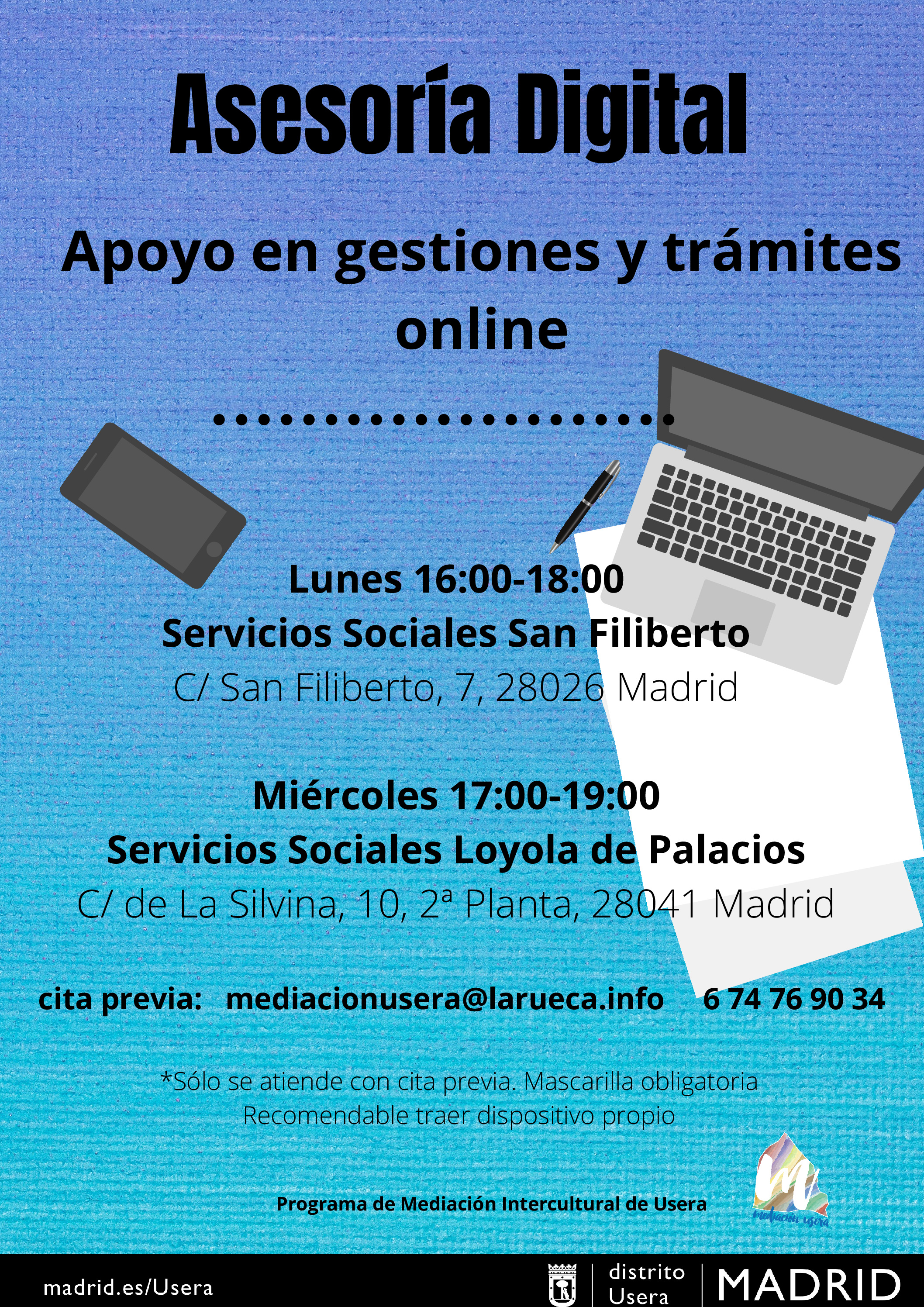 Asesoría digital en el distrito de Usera